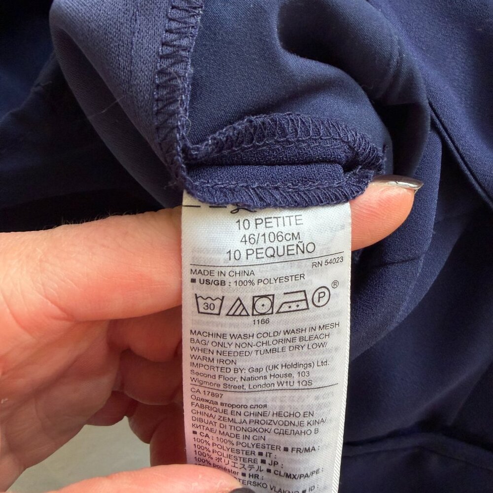 Banana Republic Navy Wide Leg Jumpsuit Size 10P - Picture 8 of 8